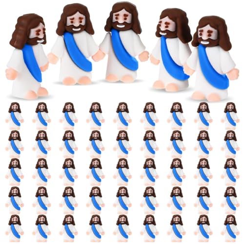 Zyeatary Jesus-Spielzeug Mini-Jesus-Figur im Originellen Design zum Verstecken, Religiöse Partygeschenke, Sonntagsschul-Bastelarbeiten, Blau von Zyeatary