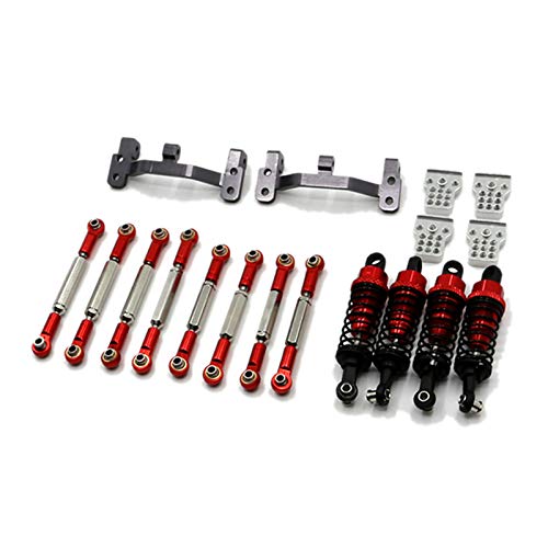 Zyeatary Upgrade Metall Zug Stange Spur Stange Zug Stange Basis StoßDäMpfer für B14 B24 C14 C24 C34 1/16 RC Auto Teile, Rot von Zyeatary