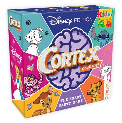 Zygomatic, Cortex Challenge Kids! Disney Edition, Familienspiel, Brettspiel, 2-6 Spieler, ab 6+ Jahren, 15 Minuten, Mehrsprachig von Zygomatic