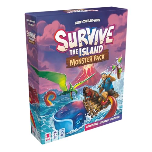 Zygomatic, Survive The Island – Monster Pack, Erweiterung, Familienspiel, Brettspiel, 2-5 Spieler, ab 8 Jahren, 45 Minuten, Deutsch, Mehrsprachig von Zygomatic