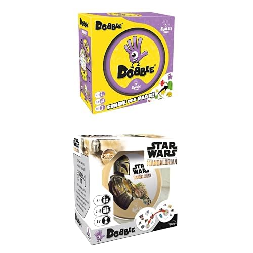 Zygomatic Dobble Classic + Dobble Star Wars, Reaktionsspiel für die ganze Familie, Eco-Sleeves, Familienspiel und Kartenspiel, 2-8 Spieler, Ab 6+ Jahren, 15 Minuten, Deutsch von Zygomatic