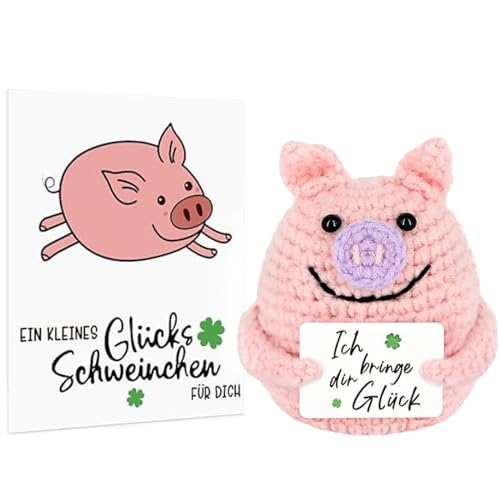 Zynxel Positive Geschenke Schwein Hug, Glücksschwein, Positive Potato Ersatz, Kreative Strickwolle Minischwein Puppe 1 St von Zynxel