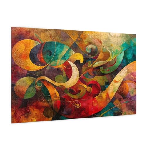 Abstrakt Puzzle 1000 Teile Erwachsene Puzzle Retro Muster Design mit Geschenkbox-Verpackung als Geschenk für Frauen, Anspruchsvolle Familienaktivität für Anfänger, Zimmer Deko 75 x 50 cm -44y Abstrakt Puzzle 1000 Teile Erwachsene Puzzle Retro Muster Design mit Geschenkbox-Verpackung als Geschenk für Frauen, Anspruchsvolle Familienaktivität für Anfänger, Zimmer Deko 75 x 50 cm -44y von Zyupwjyy