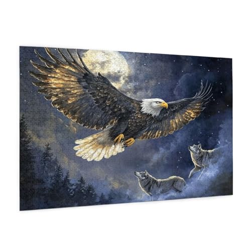 Adler Puzzle 1000 Teile Erwachsene Puzzle Tier Muster Design mit Geschenkbox-Verpackung als Geschenk für Frauen, Anspruchsvolle Familienaktivität für Erwachsene Anfänger, Zimmer Deko 75 x 50 cm -811y Adler Puzzle 1000 Teile Erwachsene Puzzle Tier Muster Design mit Geschenkbox-Verpackung als Geschenk für Frauen, Anspruchsvolle Familienaktivität für Erwachsene Anfänger, Zimmer Deko 75 x 50 cm -811y von Zyupwjyy
