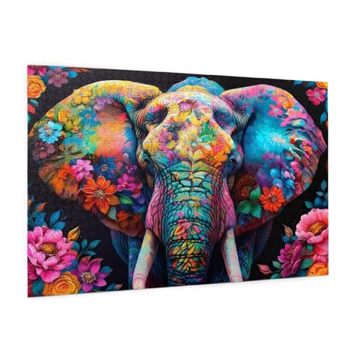 Blume Puzzle 1000 Teile Erwachsene Puzzle Elefant Muster Design mit Geschenkbox-Verpackung als Geschenk für Frauen, Anspruchsvolle Familienaktivität für Anfänger, Zimmer Deko 75 x 50 cm -497y Blume Puzzle 1000 Teile Erwachsene Puzzle Elefant Muster Design mit Geschenkbox-Verpackung als Geschenk für Frauen, Anspruchsvolle Familienaktivität für Anfänger, Zimmer Deko 75 x 50 cm -497y von Zyupwjyy