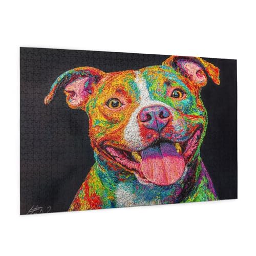 Farbe Puzzle 1000 Teile Erwachsene Puzzle Hund Muster Design mit Geschenkbox-Verpackung als Geschenk für Frauen, Anspruchsvolle Familienaktivität für Erwachsene Anfänger, Zimmer Deko 75 x 50 cm -24y Farbe Puzzle 1000 Teile Erwachsene Puzzle Hund Muster Design mit Geschenkbox-Verpackung als Geschenk für Frauen, Anspruchsvolle Familienaktivität für Erwachsene Anfänger, Zimmer Deko 75 x 50 cm -24y von Zyupwjyy