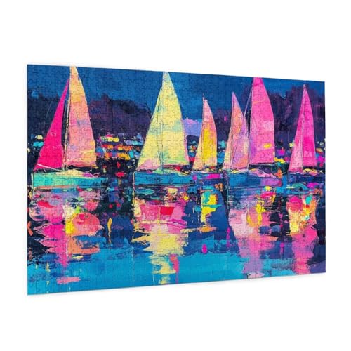 Farbe Puzzle 1000 Teile Erwachsene Puzzle Segelboot Muster Design mit Geschenkbox-Verpackung als Geschenk für Frauen, Anspruchsvolle Familienaktivität für Anfänger, Zimmer Deko 75 x 50 cm -23y Farbe Puzzle 1000 Teile Erwachsene Puzzle Segelboot Muster Design mit Geschenkbox-Verpackung als Geschenk für Frauen, Anspruchsvolle Familienaktivität für Anfänger, Zimmer Deko 75 x 50 cm -23y von Zyupwjyy