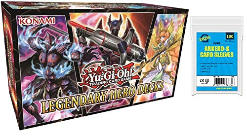 a YuGiOh! Legendary Hero Decks - LEHD | DEUTSCH | Yu-Gi-Oh! Karten NEU | + Arkero-G 100 Small Soft Sleeves japanische Kartenhüllen von a