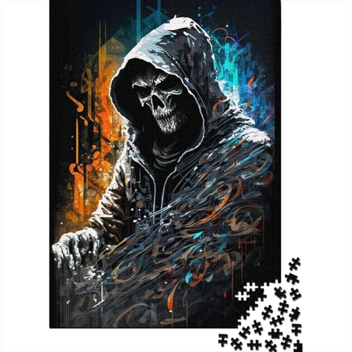 1000 Teile „Gemälde von The Grim Reaper3“ für Erwachsene, schwierige Puzzles, Puzzles für Erwachsene, Lernspiel, Herausforderungsspielzeug, 1000 Teile (75 x 50 cm) von aaaaab