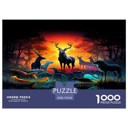 1000 Teile Wilde Tiere für Erwachsene Schwierige Puzzles Puzzles für Erwachsene und Teenager Entspannende Puzzlespiele 1000 Teile (75 x 50 cm) von aaaaab