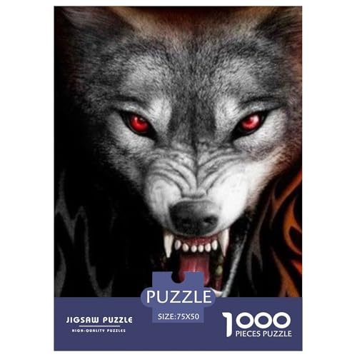 1000-teiliges Art-Wolf-Puzzle für Erwachsene, Puzzle, Erwachsenen-Puzzle, Heimdekoration, Puzzle-Spielzeug, 1000 Teile (75 x 50 cm) von aaaaab