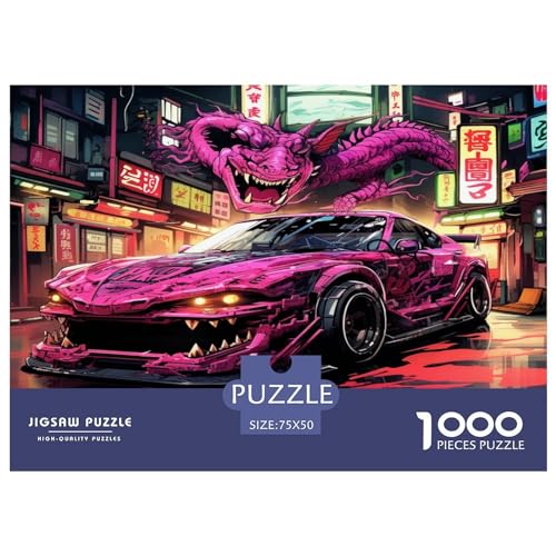 1000-teiliges Auto-Puzzle, Puzzle für Erwachsene, Lernspiel, Herausforderungsspielzeug, 1000 Teile (75 x 50 cm) von aaaaab