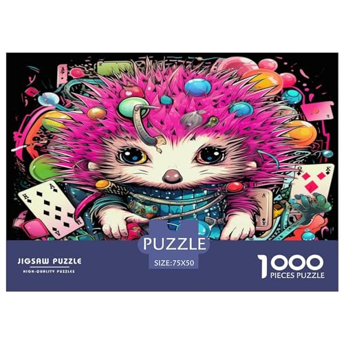 1000-teiliges Bobby_Hedgehog-Puzzle aus Holz für Erwachsene und Teenager, Denksport-Puzzle 1000 Teile (75 x 50 cm) von aaaaab