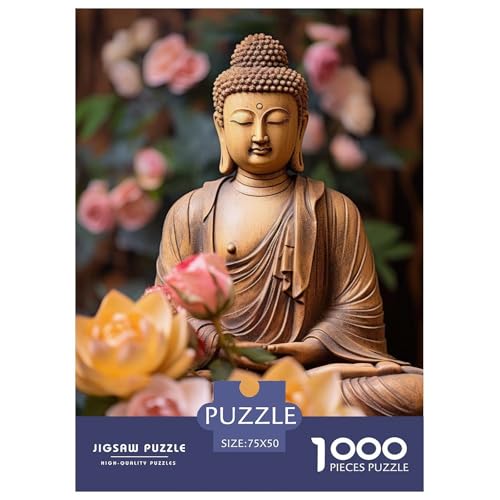 1000-teiliges Buddha-Kunst-Puzzle für Erwachsene und Teenager, Lernspiele für zu Hause, DIY-Spielzeug, 1000 Stück (75 x 50 cm) von aaaaab