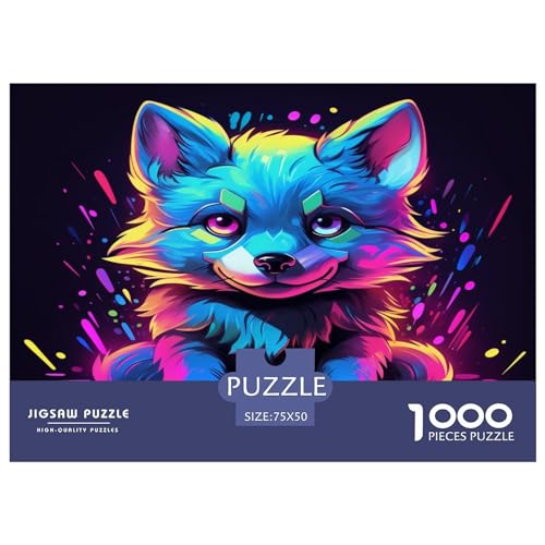 1000-teiliges Coyote-Puzzle aus Holz für Erwachsene, Puzzles für Erwachsene und Jugendliche ab 12 Jahren, 1000 Teile (75 x 50 cm) von aaaaab