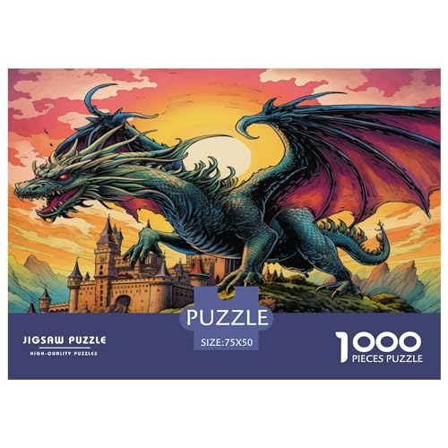 1000-teiliges Drachenpuzzle, Puzzle für Erwachsene, Puzzle für Erwachsene und Jugendliche, 1000 Teile (75 x 50 cm) von aaaaab