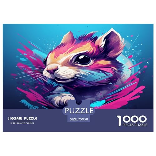 1000-teiliges Eichhörnchen-Puzzle, Puzzle für Erwachsene, Lernspiele für zu Hause, DIY-Spielzeug, 1000 Stück (75 x 50 cm) von aaaaab