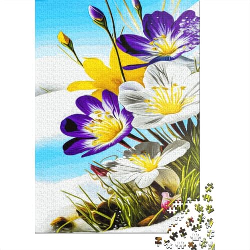 1000-teiliges Fantasieblumen-Puzzle für Erwachsene, Holzpuzzle für Kinder, Lernspiel, Herausforderungsspielzeug, 1000 Stück (75 x 50 cm) von aaaaab