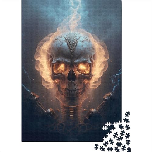 1000-teiliges Flammen-Totenkopf-Puzzle für Erwachsene, Puzzle, Puzzle für Erwachsene, nachhaltiges Puzzle für Erwachsene, 1000 Teile (75 x 50 cm) von aaaaab