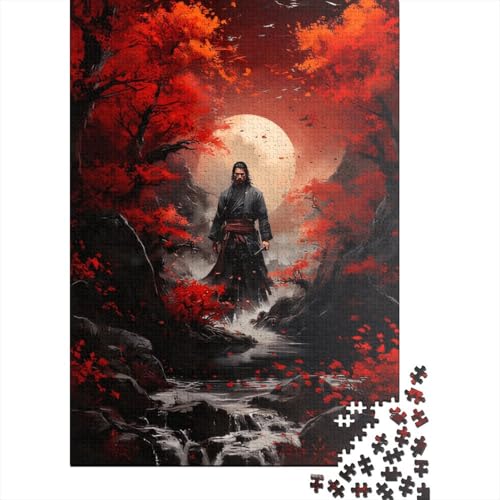 1000-teiliges Japanisches Samurai-Puzzle für Erwachsene, Japanisches Anime-Puzzle, Holzbrett-Puzzle, Familien-Puzzlespiel, Stressabbau-Puzzles für Erwachsene, 1000 Stück (75 x 50 cm) von aaaaab