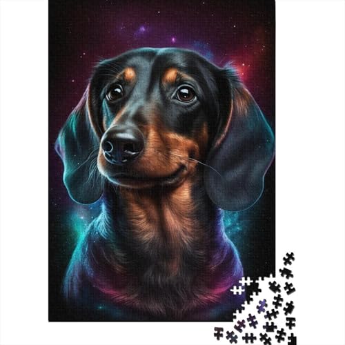 1000-teiliges Kinderpuzzle, Galaxie-Dackel-Puzzle, kreatives rechteckiges Puzzle, Geschenk für Familienspiel, Freunde, 1000 Teile (75 x 50 cm) von aaaaab