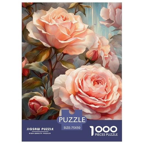 1000-teiliges Kunst-Blumen-Puzzle für Erwachsene, Puzzle, Erwachsenen-Puzzle, Heimdekoration, Puzzle-Spielzeug, 1000 Teile (75 x 50 cm) von aaaaab