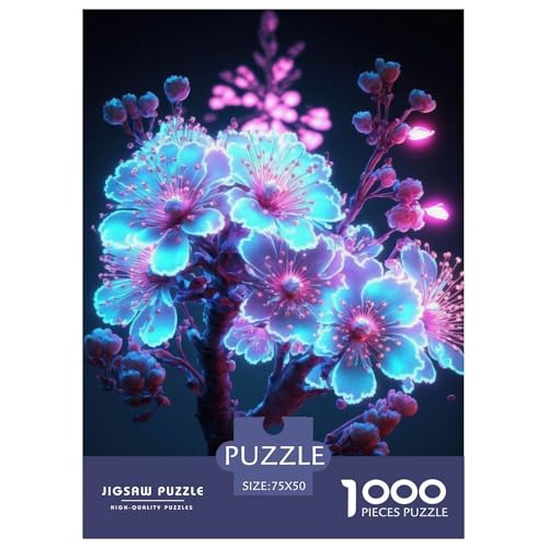 1000-teiliges Kunst-Blumen-Puzzle für Erwachsene und Teenager, Lernspiele für zu Hause, DIY-Spielzeug, 1000 Stück (75 x 50 cm) von aaaaab