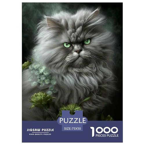 1000-teiliges Kunst-Katzen-Puzzle für Erwachsene, Puzzles, Lernspielzeug, 1000 Stück (75 x 50 cm) von aaaaab