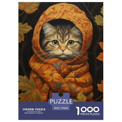 1000-teiliges Kunst-Katzen-Puzzle für Erwachsene, Puzzles für Erwachsene, Puzzles, einzigartige Heimdekoration und Geschenke, 1000 Teile (75 x 50 cm) von aaaaab