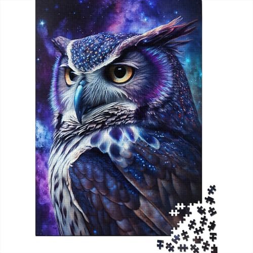 1000-teiliges Puzzle, Art Owl Galaxy, Puzzles, Kinderpuzzle, Zusammenbauspielzeug, interaktives Familienspiel, 1000 Stück (75 x 50 cm) von aaaaab