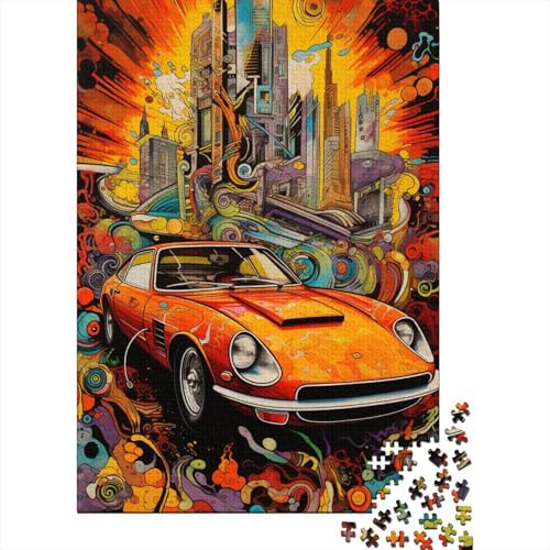 1000-teiliges Puzzle, Coole Bunte Sportwagen, Puzzle, Kinderpuzzle, Zusammenbauspielzeug, interaktives Familienspiel, 1000 Stück (75 x 50 cm) von aaaaab