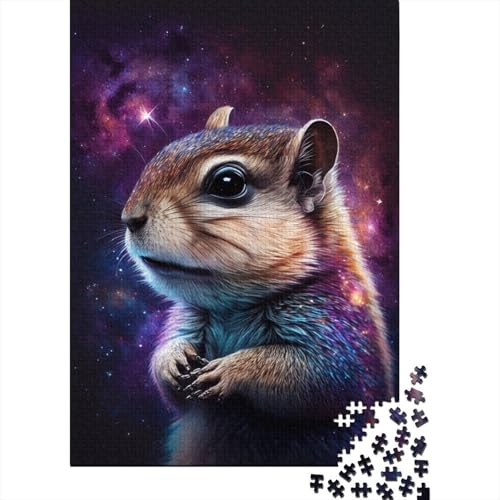 1000-teiliges Puzzle, Galaxie-Tier-Streifenhörnchen-Puzzle für Kinder, Spielzeug, Geschenke, Herausforderungsspiel, Puzzle, kreative Puzzles, Wanddekoration, 1000 Stück (75 x 50 cm) von aaaaab