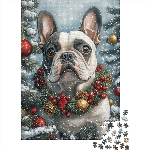 1000-teiliges Puzzle, Weihnachtshund, kreatives quadratisches Puzzle für Kinder und Holzpuzzle, Spielzeug, Denkspiel, 1000 Teile (75 x 50 cm) von aaaaab