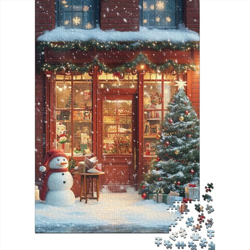 1000-teiliges Puzzle, Weihnachtsszene im Freien, quadratische Puzzles für Kinder und Holzpuzzles, Familienaktivität, 1000 Teile (75 x 50 cm) von aaaaab