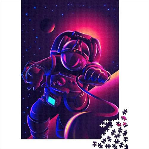 1000-teiliges Puzzle „Astronaut im Orbit1“ für Erwachsene, Holzpuzzles für Erwachsene und Teenager, Familienunterhaltungsspielzeug, 1000 Teile (75 x 50 cm) von aaaaab