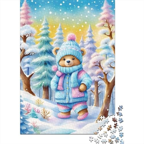 1000-teiliges Puzzle „Frohe Weihnachten“, kreatives quadratisches Puzzle für Kinder und Holzpuzzle, anspruchsvolles Spiel, 1000 Teile (75 x 50 cm) von aaaaab