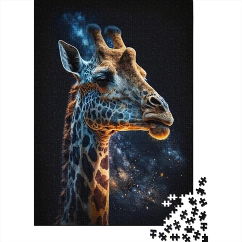 1000-teiliges Puzzle „Galaxie-Giraffe“, Puzzle, Kinderpuzzle, Zusammenbauspielzeug, interaktives Familienspiel, 1000 Stück (75 x 50 cm) von aaaaab