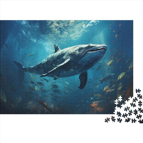 1000-teiliges Puzzle „Wale“ für Erwachsene, schwierige Puzzles, Holzpuzzles, Lernspiel, Herausforderungsspielzeug, 1000-teilig (75 x 50 cm) von aaaaab