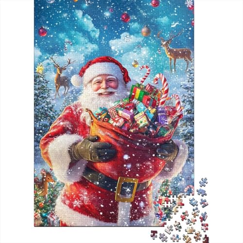 1000-teiliges Puzzle Weihnachtsmann für Kinder, Holzpuzzle, Lernspielzeug, 1000 Teile (75 x 50 cm) von aaaaab