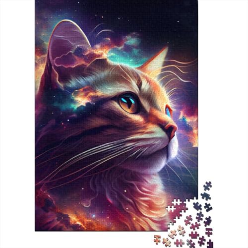 1000-teiliges Puzzle für Erwachsene, Cosmic Cat AI Art Poster, 1000 Puzzles für Teenager, Geschenk-Puzzles, Entspannungspuzzles, Teenager-Puzzle, 1000-teilig (75 x 50 cm) von aaaaab