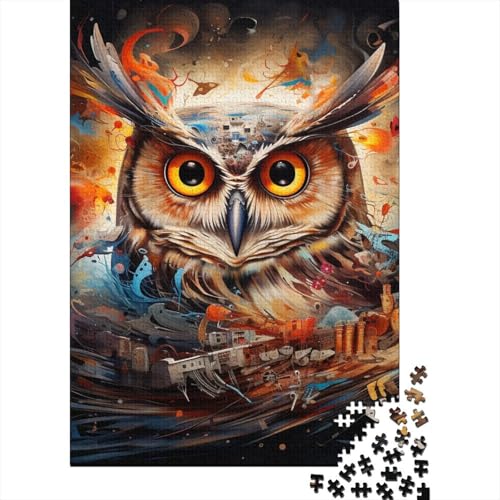 1000-teiliges Puzzle für Erwachsene, Familien oder Teenager. Fantasy-Art-Eulen-Puzzles, Lernspiele, Stressabbau-Puzzles, einzigartige Heimdekoration und Geschenke, 1000 Stück (75 x 50 cm) von aaaaab