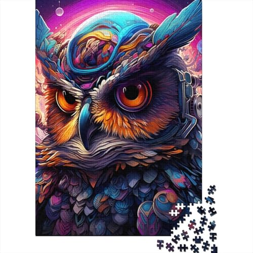 1000-teiliges Puzzle für Erwachsene, Fantasy-Art-Eulen-Puzzle für Erwachsene, 1000-teiliges schwieriges Herausforderungspuzzle für kreative Holzpuzzles als Geschenke, 1000-teilig (75 x 50 cm) von aaaaab