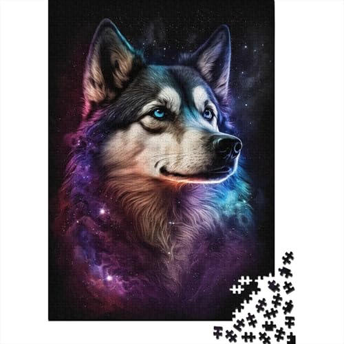 1000-teiliges Puzzle für Erwachsene, Galaxy Space Husky-Puzzles, 1000-teiliges Brettpuzzle für Kinder – Entspannungspuzzlespiele – Denksportaufgaben, Weihnachtspuzzle, (75 x 50 cm) von aaaaab