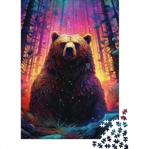 1000-teiliges Puzzle für Erwachsene, Kunst, Tier, Bär, 1000 Puzzles für Teenager, Geschenk-Puzzles, Entspannungspuzzles, Teenager-Puzzle 1000-teilig (75 x 50 cm) von aaaaab