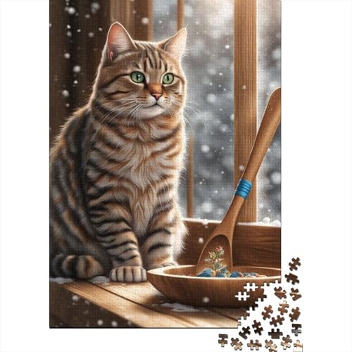 1000-teiliges Puzzle für Erwachsene, Kunst, Tier, Katze, kreatives quadratisches Puzzle für Erwachsene und Holzpuzzle, Lernspiel für Kinder, 1000 Stück (75 x 50 cm) von aaaaab