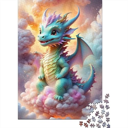 1000-teiliges Puzzle für Erwachsene, Kunst-Drachen-Quadrat-Puzzle für Erwachsene, Holzpuzzle, Spielzeug, Wanddekoration, 1000 Stück (75 x 50 cm) von aaaaab