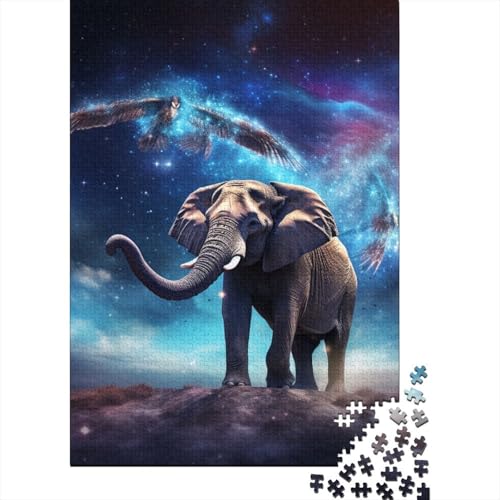 1000-teiliges Puzzle für Erwachsene, Sterntier-Elefant, 1000 Puzzles für Teenager, Geschenk-Puzzles, Entspannungspuzzles, Teenager-Puzzle, 1000-teilig (75 x 50 cm) von aaaaab