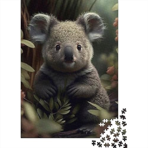 1000-teiliges Puzzle für Erwachsene, Tierkunst, Koala-Puzzle, quadratisches Puzzle für Kinder und Holzpuzzle, Lernspiel, Herausforderungsspielzeug, 1000 Stück (75 x 50 cm) von aaaaab