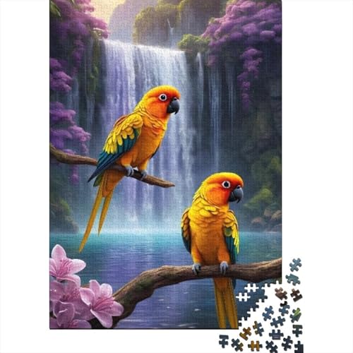 1000-teiliges Puzzle für Erwachsene, Tierkunst, Papagei, quadratisches Puzzle für Erwachsene und Holzpuzzle, Lernpuzzle, Familienspiel, 1000 Teile (75 x 50 cm) von aaaaab