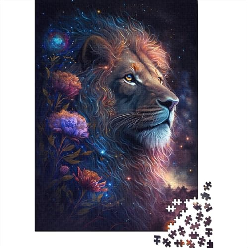 1000-teiliges Puzzle für Erwachsene, Weltraum-Löwe-Blumen-Puzzle, Dekompressionsspielzeug, Heimpuzzle, Spielpuzzle, interessante Geschenke, 1000 Stück (75 x 50 cm) von aaaaab